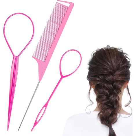 Accessori per acconciature, Ausili per parrucchieri, Strumento per code di capelli, Kit per acconciature con trecce per vari stili, Accessori per acconciature, Strumenti per trecce adatti a donne e ra (1/5)