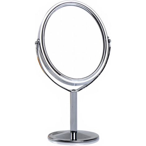 Miroir Cosmétique - Double Face - Rotatif - Avec Loupe - Support Pied - 1 Pièce (1/5)