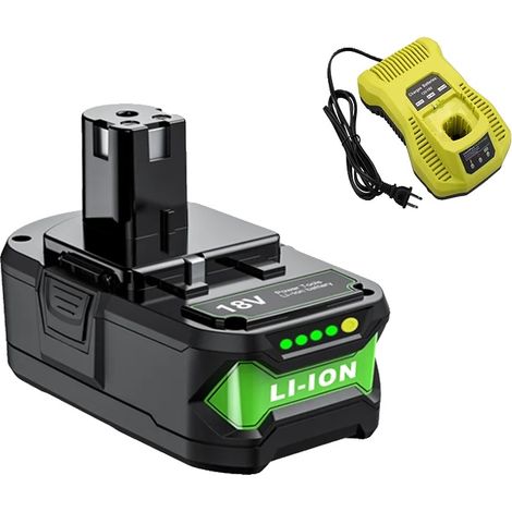 Batterie lithium-ion, capacité 7000mAh/9000mAh, 18V, compatible avec Ryobi, 7.0 Batterie 1 Chargeur (1/2)