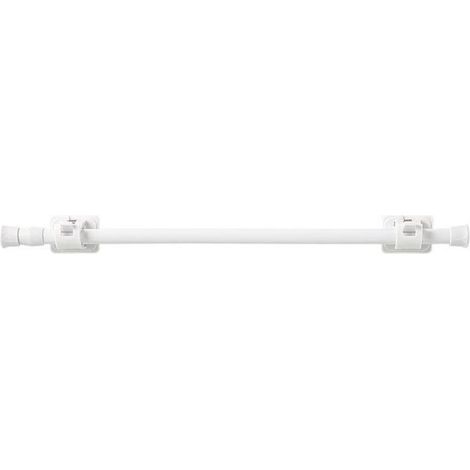 Crezuo 5090 cm Teleskop-Gardinenstangenset, ausziehbare Gardinenstange ohne Bohren, Gardinenstangen mit Federspannung für Küche, Bad, Kleiderschrank, Fenster - Crezuo