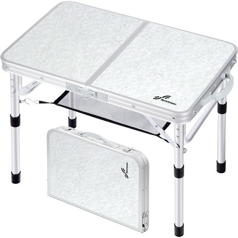 Table de Camping Pliante réglable en Hauteur - Petite Table Pliante - Table de Camping Portable (59,9 cm L x 39,9 cm l (2 Hauteur)) avec Couche en Maille pour l'extérieur (1/5)