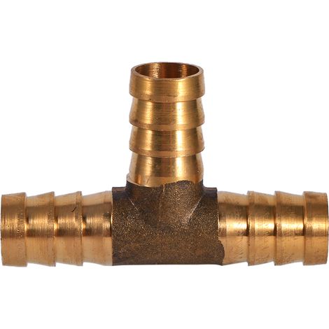 Raccord en laiton en T 3 voies 12mm pour tuyau d'air comprimé, huile et gaz, connecteur de flexible carburant (1/5)
