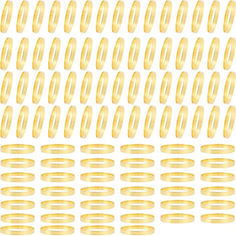 Lot de 100 ronds dorés élégants en métal - Boucles serviette en métal - Anneaux de serviette pour mariage, Noël, collection de famille, décoration de table (1/5)