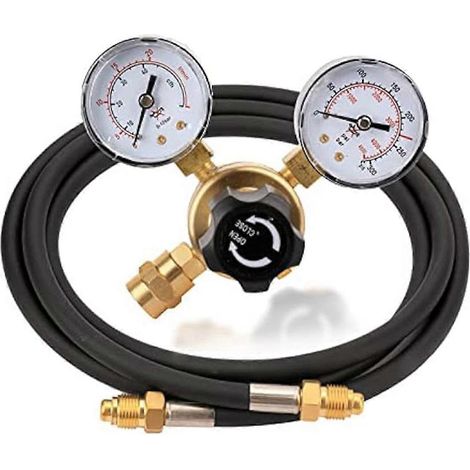 CO2-Regler mit Manometer, Schweißgasregler mit 2 m Schlauch