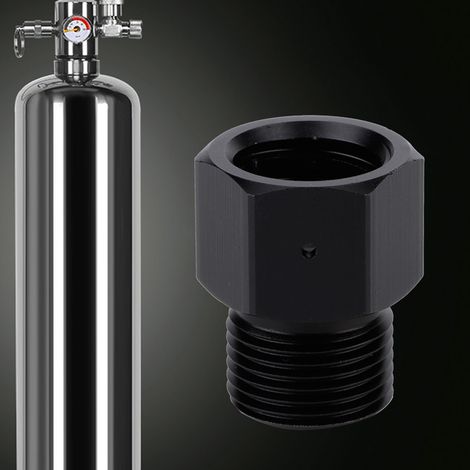 Adaptateur/convertisseur noir pour bouteille de CO2 W21.8 (régulateur de pression pour fût de bière/aquarium). (1/5)
