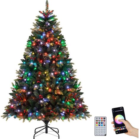 Albero di Natale artificiale da 180 cm con 370 luci RGB