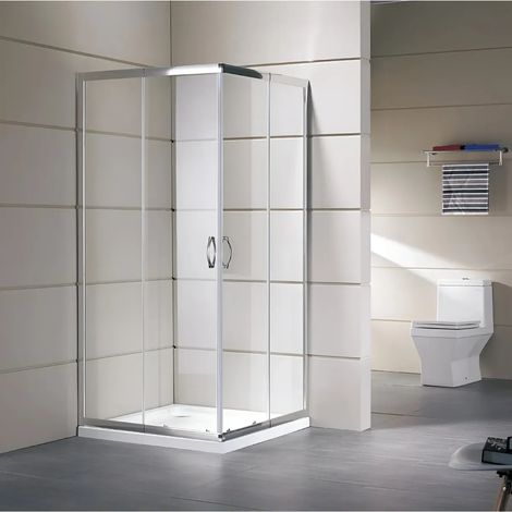 Box Doccia 80x80 Cristallo 4 mm Angolare Ante Scorrevoli Quadrato