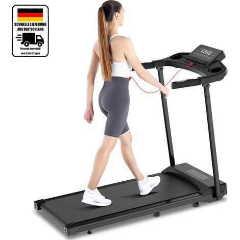 Klappbares Laufband – Geschwindigkeit 1–12 km/h – 12 Programme – Pulssensor – Bluetooth – LED-Display – Stoßdämpfung