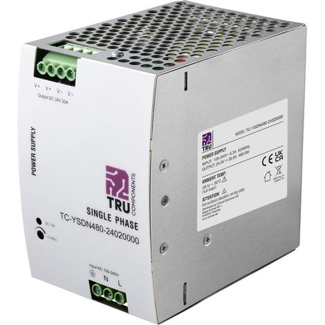 TRU COMPONENTS TC-13808000 Hutschienen-Netzteil (DIN-Rail) 24 V/DC 20 A 480 W Anzahl Ausgänge:1 x (1/5)