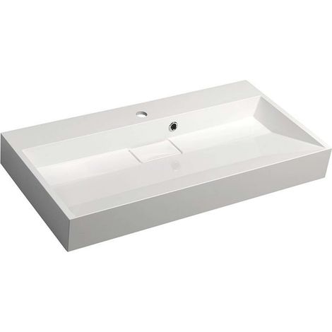 Sapho Amur - Waschtisch 90x46 cm, mit Überlauf, Hahnloch, weiß 55032