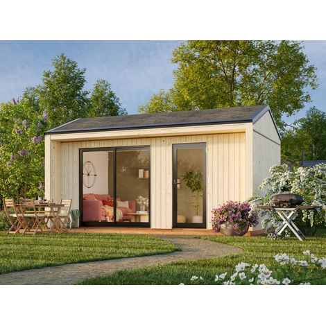 Abri de jardin en bois Rebekka 13,6 m2 Naturel (1/5)