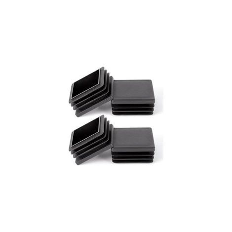 40 40mm Carré Bouchons à lamelles,4 PCS Bouchons de Couverture Cache Tube en Plastique PE Bouchon Pied de Chaise Embout de Bouchon en Plastique pour Chaises Canapés Tables,Noir