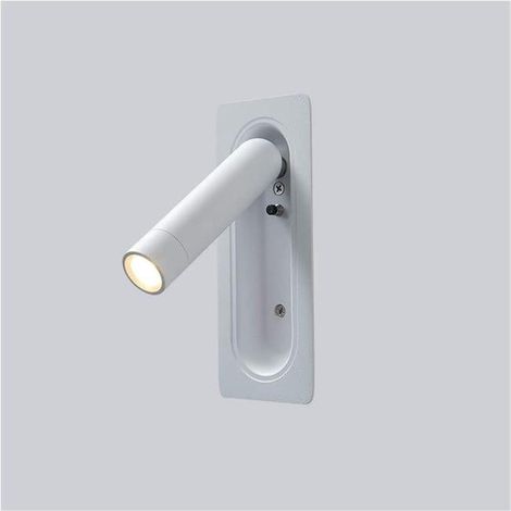 Applique murale encastrée au plafond, spot mural réglable, lumière blanche 3W-6000K, éclairage d'accentuation mural encastré (blanc). (1/5)