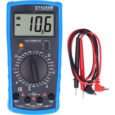 DT9205B Multimètre Numérique Mini LCD AC/DC Tension Courant Capacité Testeur Pleine Échelle (1/5)