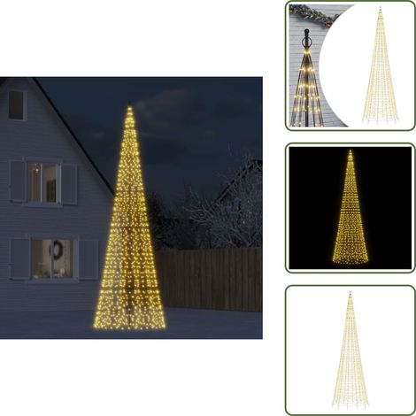 LED-Weihnachtsbaum für Fahnenmast 1534 LEDs Warmweiß 500 cm - LED Weihnachtsbaum - LED Weihnachtsbäume - Weihnachtsbaum Fahnenmast - LED Weihnachtsbaum Fahnenmast (1/5)