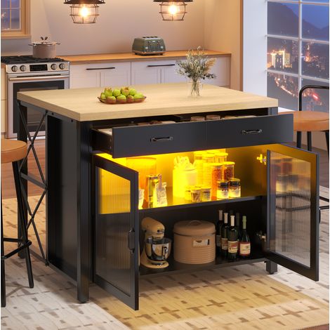 Mesa comedor alta con 4 taburetes negro MDF OKMYHOME (1/5)