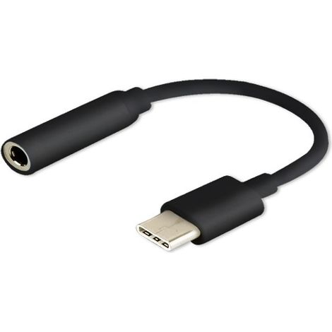 Cavo adattatore Savio AK-35 da USB Type C a mini jack da 3,5 mm, nero. (1/2)