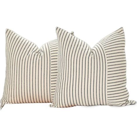 Kussensloop - Taies d'oreiller - Housse de coussin - Rayure - Noir et blanc - 4040cm - Polyester - Housse de coussin décorative (1/5)