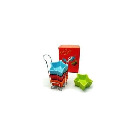 Set 4 Antipastiere ciotole a stella con stand 4 pezzi (1/2)