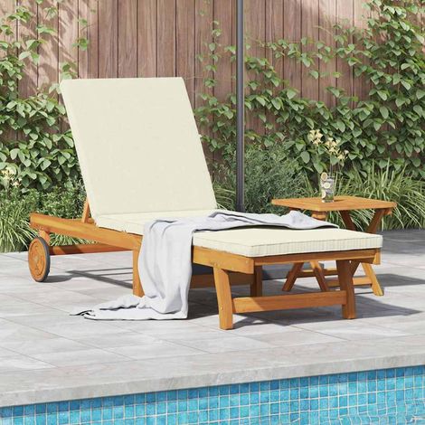 Vidaxl – Transat en bois d'acacia massif 63 x 199 x 85 cm – Dossier réglable – Capacité 185 kg – Pour 1 personne – Couleur marron