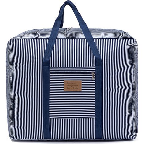 Sac de rangement épais, organiseur literie et couettes avec poignées robustes, pour imperméable, vêtements saisonniers et extra large, bleu (1/5)