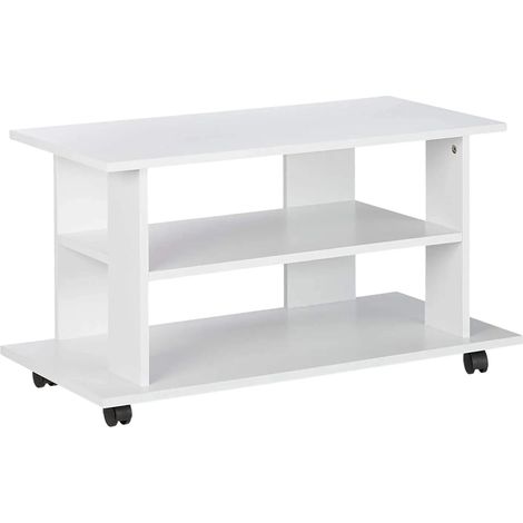 Copia di mobile TV consolle 2 scomparti su rotelle 80 cm bianco 1300016602