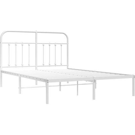 Estructura cama sin colchón con cabecero metal blanco 150x200cm vidaXL (1/5)