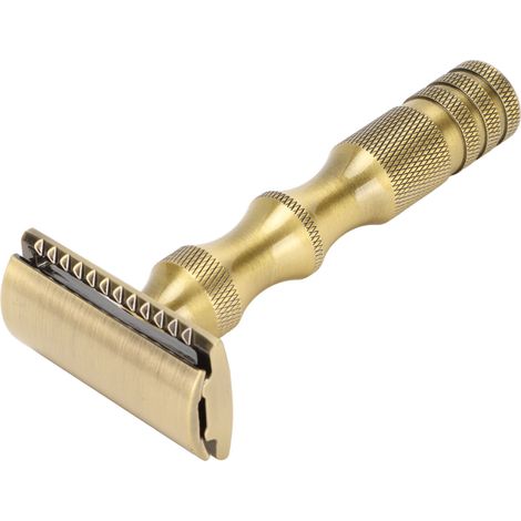 Tondeuse à barbe manuelle à double lame remplaçable, antidérapante et sûre pour homme, idéale pour la maison et les voyages. (1/5)