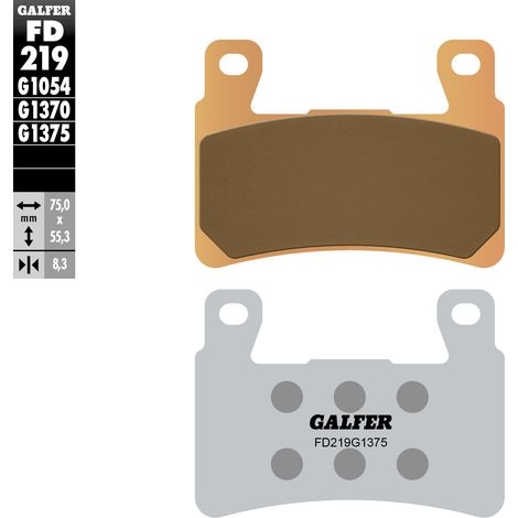 Plaquettes de frein Galfer KH265 / KH296 en métal fritté (or) Sport