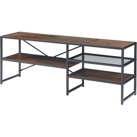 Mueble de TV estantería de TV para salón 120 x 30 x 46 cm efecto nogal negro 030010107