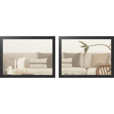 HOMCOM 30 x 40 cm Wall Bathroom Mirror, Vanity Mirror, Set of 2, Black