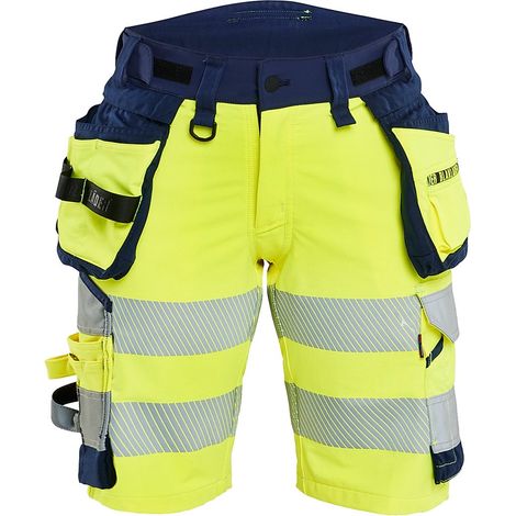 Short de travail stretch 4D haute visibilité femme 7020 - Jaune/Marine L - FR(44) - SE(C42) - Standards