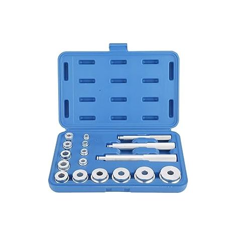 Lntyq 17pcs Kit d'outils de roulement de roues Outil d'extracteur de roulement d’éléments de pression pour le montage et la remise en état