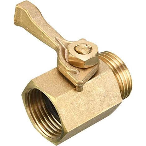 Válvula de cierre de latón macizo para manguera de jardín, válvula de compuerta de 3/4", conector de grifo para manguera, conector de válvula de bola para jardín (1/5)