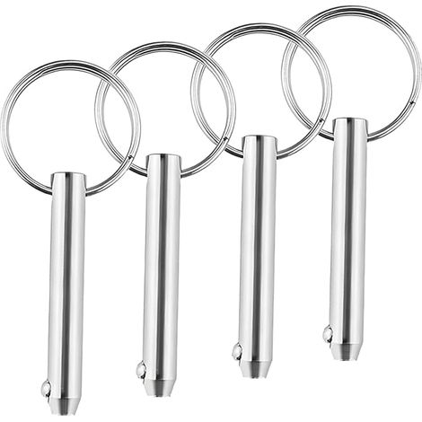 Lot de 4 goupilles à dégagement rapide en acier inoxydable avec extrémité sphérique à ressort en acier inoxydable pour accessoires de bateau (8 x 55 mm) (1/5)