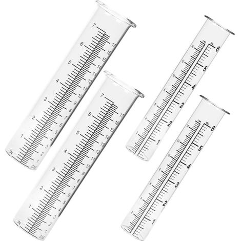 Tube de Remplacement pour Pluviomètre en Verre Échelle 4 Pièces Tube de Verre Pluviomètre, Tube de Pluie Transparent Échelle, pour Jardin Extérieur (1/5)