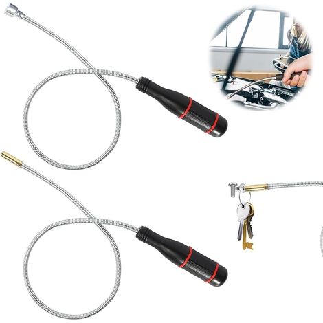 2 PièCes 60cm Outil de Ramassage MagnéTique Flexible, PréHenseur MagnéTique Pliable Portable, Barre MagnéTique Forte Et Flexible pour Saisir De Petites PièCes D'Objets MéTalliques (1/5)