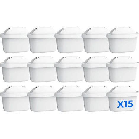 Lot de 15 cartouches filtrantes à eau de rechange pour Maxtra+® Plus, Pro tout-en-1, compatibles avec carafe Brita® Marella®, bouilloire, réduction des PFAS, PFOA/PFOS, (1/5)