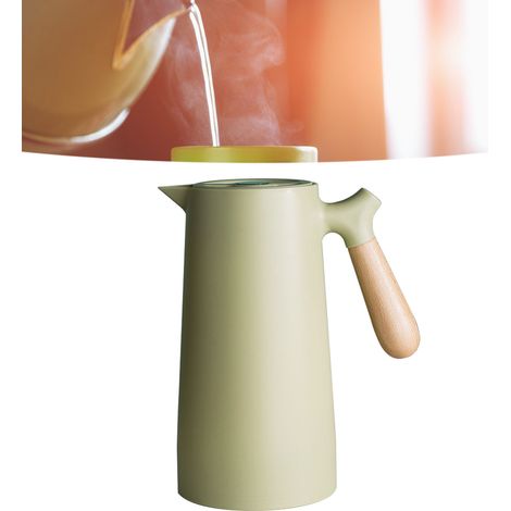 Bouilloire isotherme sous vide pour thé, eau et café, revêtement en verre multicouche, idéale pour la maison et le camping, verte, 1 L (1/5)