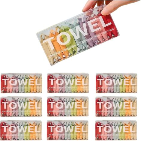 Disposable Compressed Towels, 140 Pcs Portable Compressed Towels, Magic Soft Cotton Towels, Mini Cleaning Towels, for Home Camping Beauty Salon Travel Multicolor (1/5)
