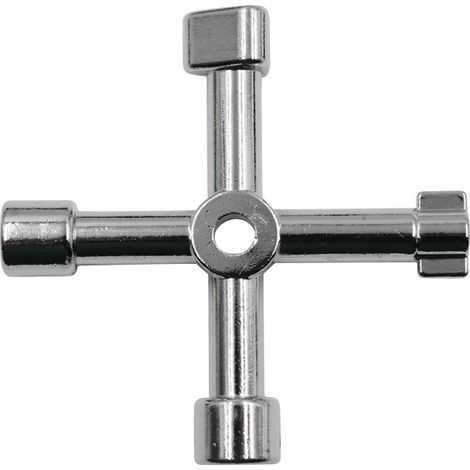 Chiave multiuso a croce triangolare per apertura armadietto dei medicinali, scatola elettrica, gas e acqua (colore argento)