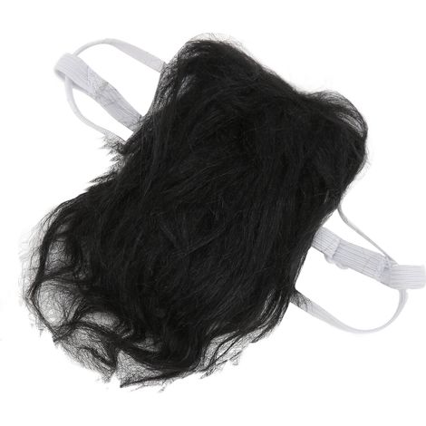 Perruque pour animaux de compagnie, coiffure décoiffée pour chiens et chats, accessoires d'Halloween, noire (1/5)