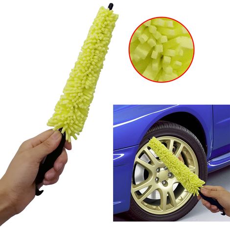Autowaschbürste für Kunststoffräder und -felgen, Reinigungsbürste mit Griff, Reifenschwamm, 2er-Set, effektive Autoreinigung. (1/5)
