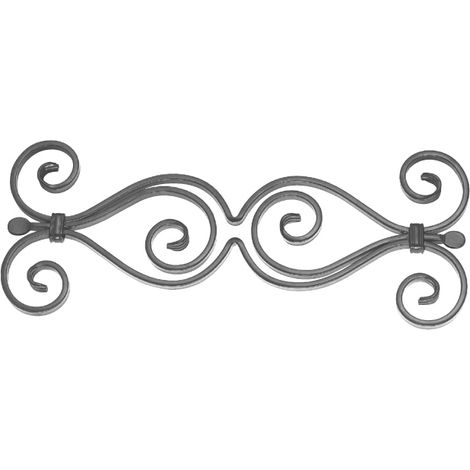 Pannello decorativo - Altezza 185mm larghezza 460mm sezione in ferro piatto liscio da 12x6mm - Ferro battuto - Saldatura