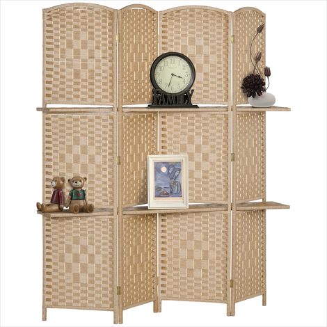 Décoration murale Séparateur de pièce pliable 4 panneaux bois (1/5)