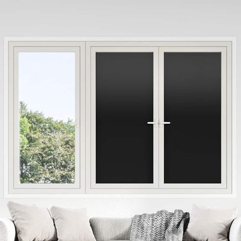 Fensterfolie Sichtschutzfolie Milchglasfolie 3 Stk. Statisch Matt Schwarz vidaXL (1/5)