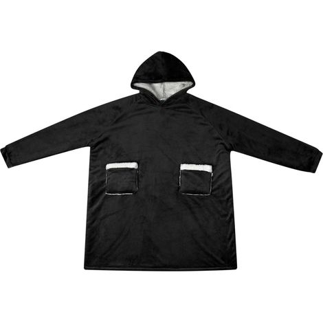 vidaXL Sudadera manta Negro M Forro Polar y Franela (1/2)