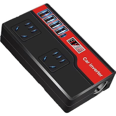Kfz-Stromwandler 12V/24V Gleichstrom auf 220V Wechselstrom, 2000W, mit 4 USB-Anschlüssen und Digitalanzeige. Kfz-Netzteil. (1/5)