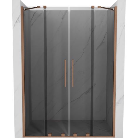 Mexen Velar Duo Duschschiebetüren 150 cm, Grafit, gebürstetes Kupfer - 871-150-000-42-65 (1/5)