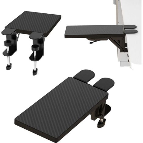 Plateau d'Extension de Bureau, Support Ergonomique pour Clavier Sous Bureau d'ordinateur, Support Robuste pour Bras de Souris, Convient pour La Maison et Le Bureau, Pince Sans Perforation (30x15cm) (1/5)